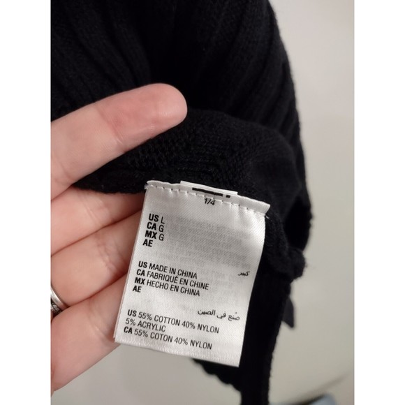 Charter Club Cable Knit Sweater Pullover Top Black NWT Women's Size Large - Picture 7 of 9